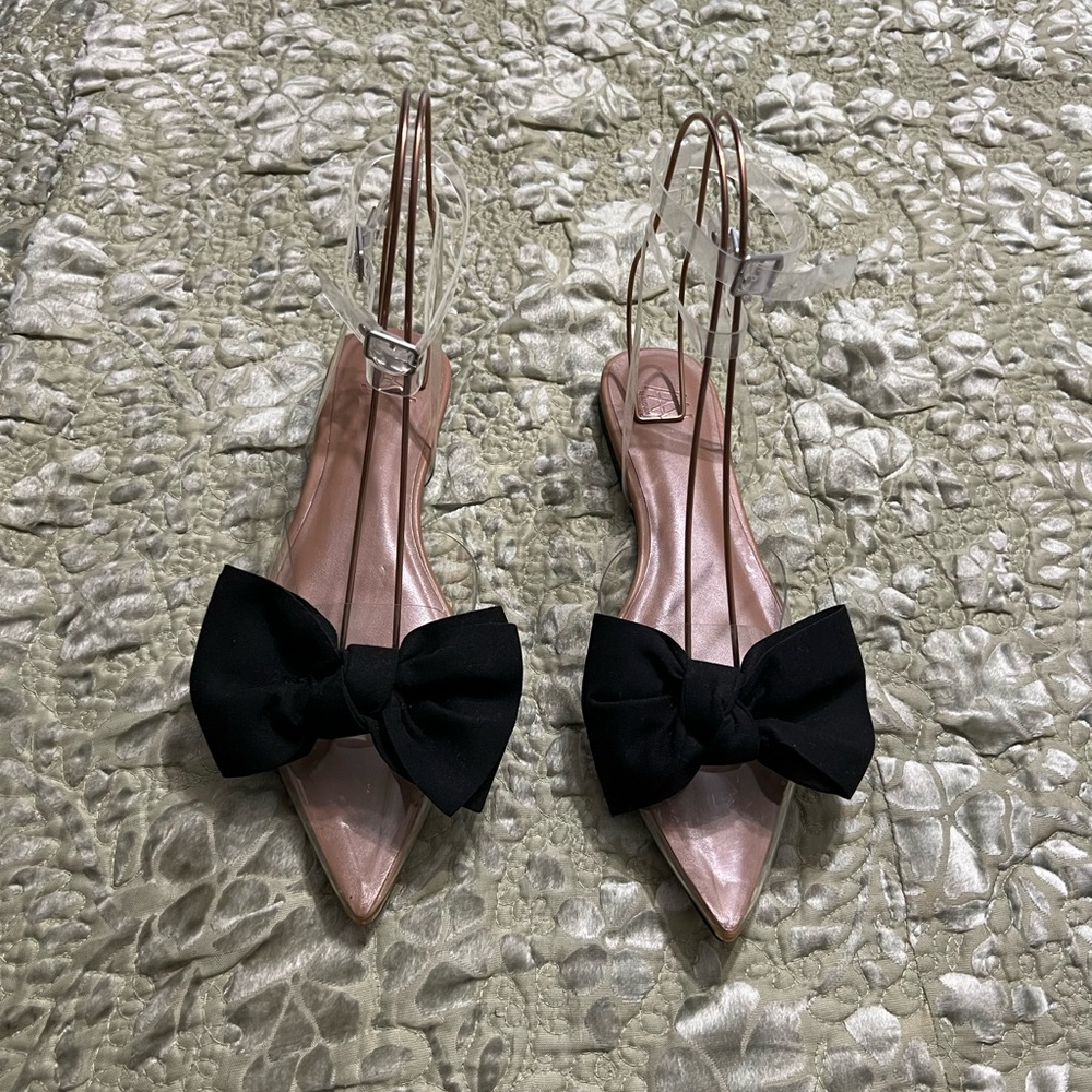 Chic Black Bow Women's Sandals